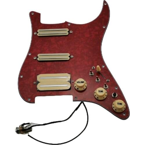 HSS Strat Guitar Pickups Alnico V Humbucker Pickup Prewired Pickguard Pickups Guitar Wiring Harness Push-Pull Single Cut Set