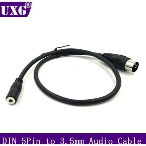 3.5mm Female To DIN 5 Pin MIDI Male Plug Cable 50CM 1.5M Audio AUX Output Headphone Microphone Stereo Jack Adapter Cable 5pin