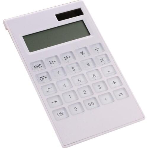 12 Digital Calculator Crystal Buttons Solar Battery Dual Power Office Supplies Student Calculators