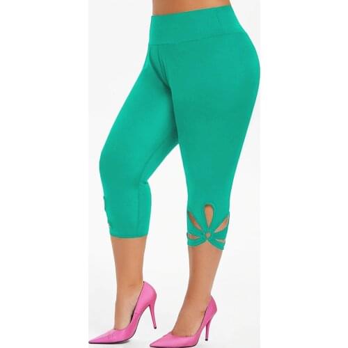 Push Up Leggings For Women Fashion Women Plus Size Solid Hollow Elastic Waist Casual Leggings Pants Calzas Mujer Leggins #38