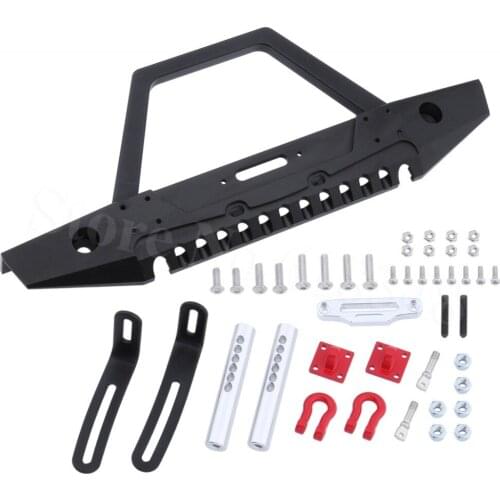 Metal Front Bumper with D-Ring Tow Shackles for Axial SCX10 90046 1/10 Scale RC Rock Crawler Hop-Ups Upgrade Parts