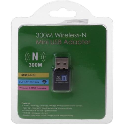 Mini 300Mbps USB RTL8192 Wifi Dongle WiFi Adapter Wireless Receiver Network Card Antenna 802.11 n/g/b wi fi LAN Adapter For