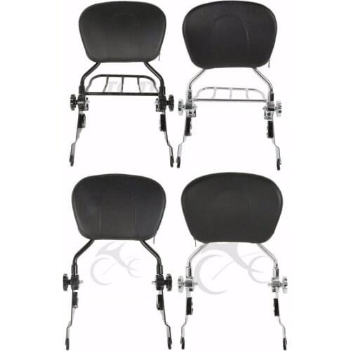 Motorcycle Chrome/Black Backrest Sissy Bar Luggage Rack For Touring Street Glide 09-19