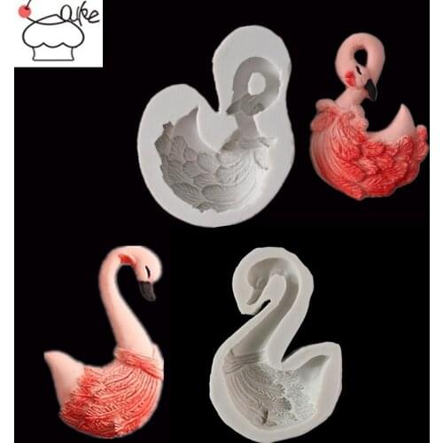 New Swan Flamingo Fondant Mould DIY Fondant Clay Clay Styling Tools K162