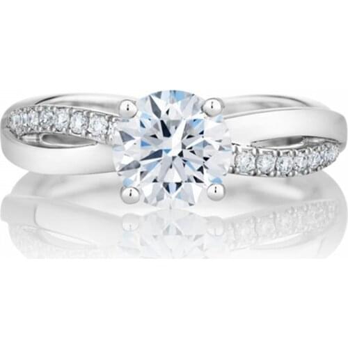 Test Positive 1Ct 6.5mm D-Color VVS1 Moissanite Diamond Ring Platinum 950 Engagement Ring for Women Gorgeous Jewelry