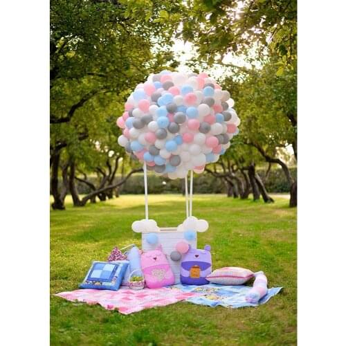 Garden Grassland Balloons Photography Backdrop For Photo Studio Custom Vinyl Photo Background Baby Children Portrait Backgrounds
