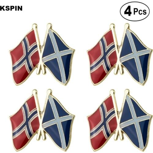 Norway & Scotland Blue Friendship Flag Pin Lapel Pin Badge Brooch Icons 4pcs