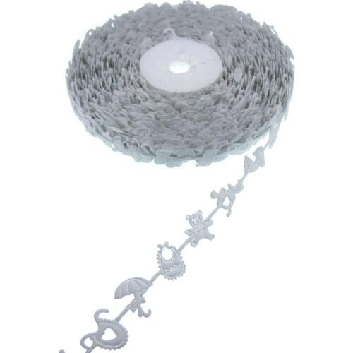 1 Roll 20yards 5/8" White Terylene Satin Ribbon Bottle Pacifier Bear Foot Bibs Carriage For Baby Craft Decoration 15mm