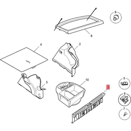 1pcs Trunk Luggage door sill trim for Chinese SAIC ROEWE MG3 Auto car motor parts 30004584