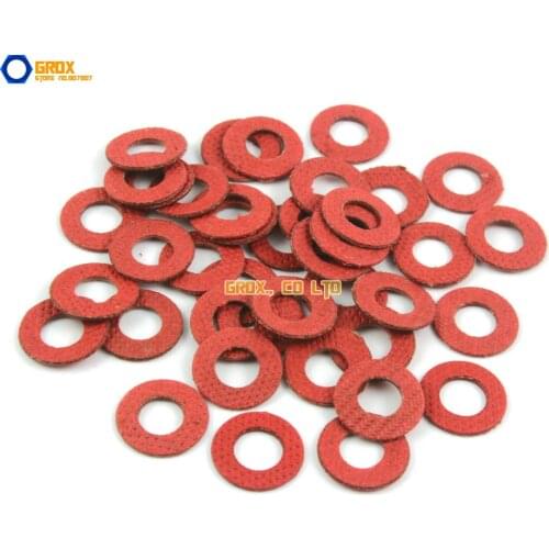 2000 Pieces M6*12*0.8mm Red Paper Washer Insulation Washer