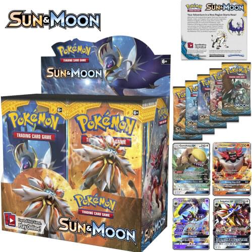 324 pcs Pokmon Cards TCG: Sun & Moon Booster Display Box (36 Packs) Game Kids Collection Toys Gift