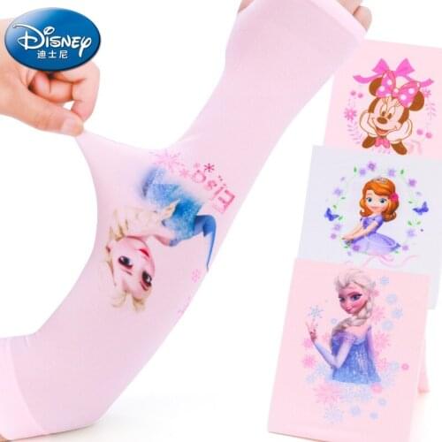 Disney outdoor Sunscreen childrens 4/PCS ice silk sleeves summer thin section frozen princess spiderman baby 3-12 years old
