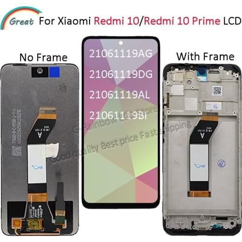 6.5'' For Xiaomi Redmi 10 LCD Display with Frame Touch Panel Screen Glass Digitizer Assembly Pantalla For Xiaomi Redmi 10 LCD