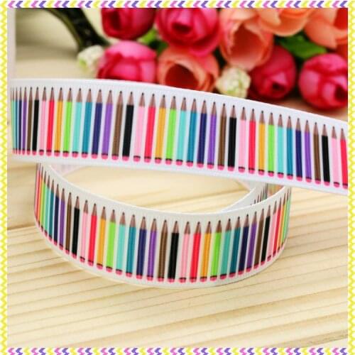 7/8'' Free shipping school printed grosgrain ribbon hairbow headwear party decoration diy wholesale OEM 22mm P4231