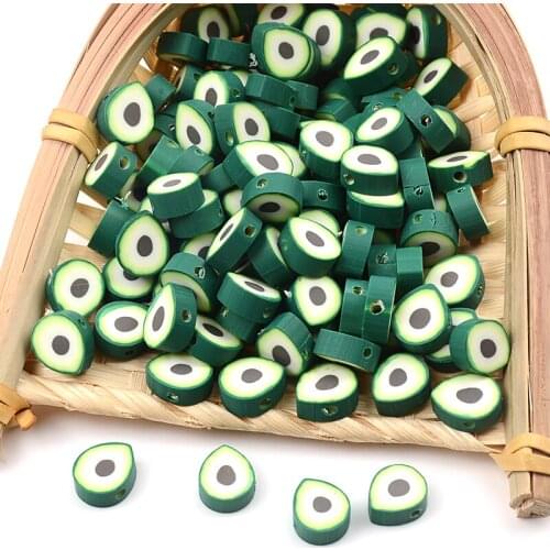 30pcs/60pcs/90pcs Avocado Shape Polymer Clay Beads For Jewelry Making Spacer Beads DIY Handmade Accessories