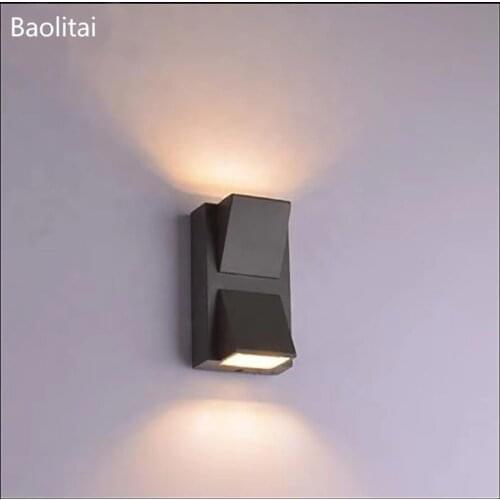 COB Led Sconce Wall Lights Aluminum Outdoor Indoor IP66 3W 6W AC85-265V Black Gray White K Shape Bedroom Living Room Home Lamp