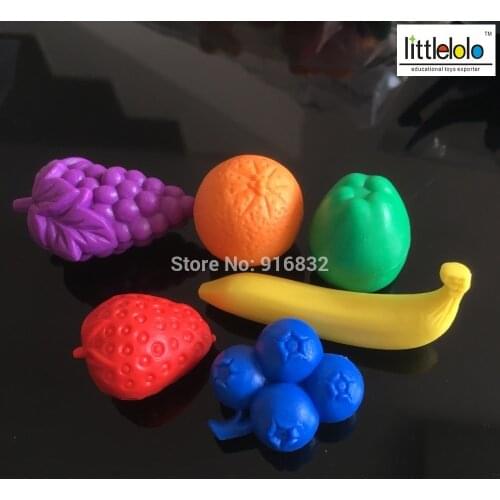 Baby toys montessori learning figures Imitate toys of fruits like grape banana blue berry apple orange strawberry