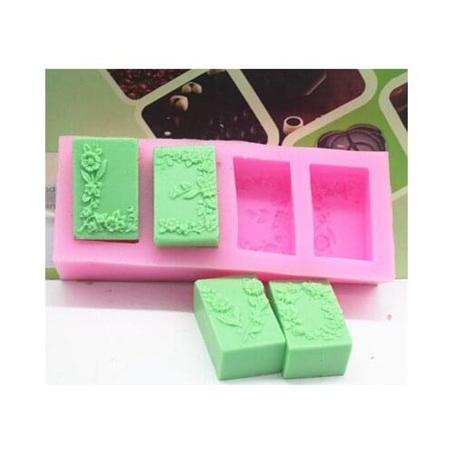 LOVE Alphabet Patterns Shaped Flower Square Silicone Soap Molds Form For Soap Clay Mold "L O V E' Salt Carving Mould H475