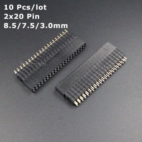 Hellotronics 10 Pcs/Lot 8.5/7.5/3.0mm 2x20 Pin GPIO Header For Raspberry Pi A+ Pi B+ Pi 2 Pi 3 Pi 4