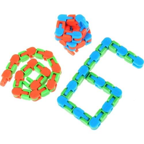 Wacky Tracks Snap and Click Toys Kids Autism Snake Puzzles Classic Sensory Toy