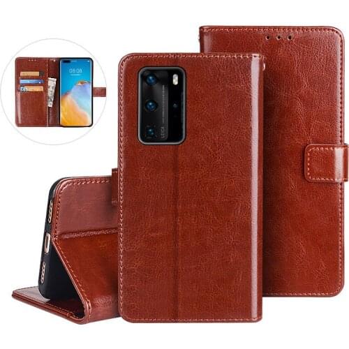Huawei P40 Pro Plus 6.58" Leather Case On For Coque Huawei P40 Pro+ 5G Premium Magnetic Flip Wallet Cover Phone Cases Fundas