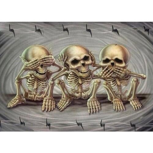 Round/Square Diamond Painting Skull Icon 5D Diamond Embroidery Art Painting Picture Cross Stitch Halloween Home Decoration AZ544