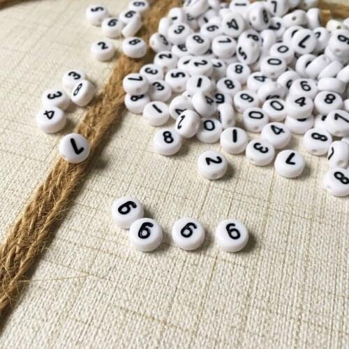 Mini Order 4*7MM 500pcs Flat Coin Round Acrylic Number 5 Character Alphabet Beads DIy Jewelry Findings Ornament Accessory Bead