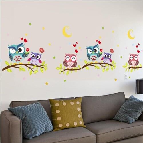 New wall stickers childrens room kindergarten bedroom decoration stickers wallpaper owl photo frame stickers