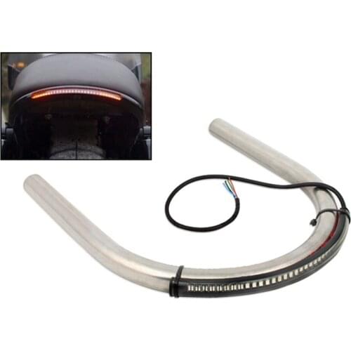 Flat 230mm Cafe Racer Frame Hoop Tracker End Seat Loop & LED Turn Singal Break Light for Suzuki for Kawasaki