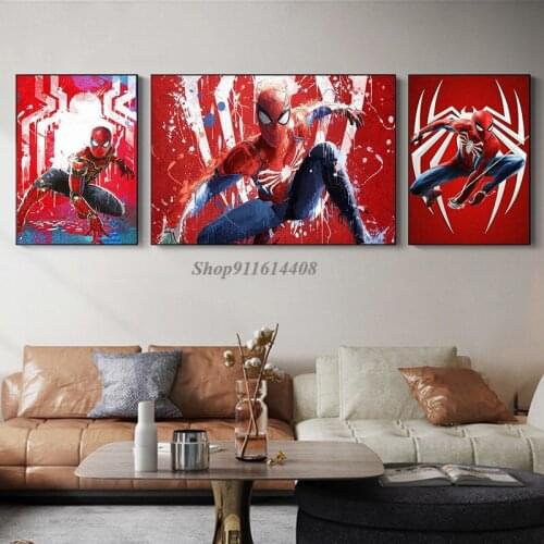 Comics Spiderman Movie Avengers Prints Marvel Poster Superhero Canvas Painting Wall Art Picture for Living Room Home Decorations