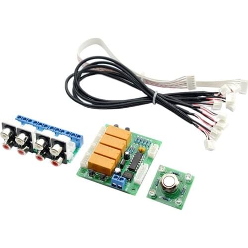 Relay 4-Way Audio Input Signal Selector Switching Rca Audio Input Selection Board Of Button Switch for Amplifiers