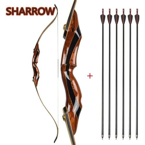 58" Archery Takedown Recurve Bow 25-55lbs RH American Hunting Bow With 6pcs Glassfiber Arrow For Hunting Shooting Accessories