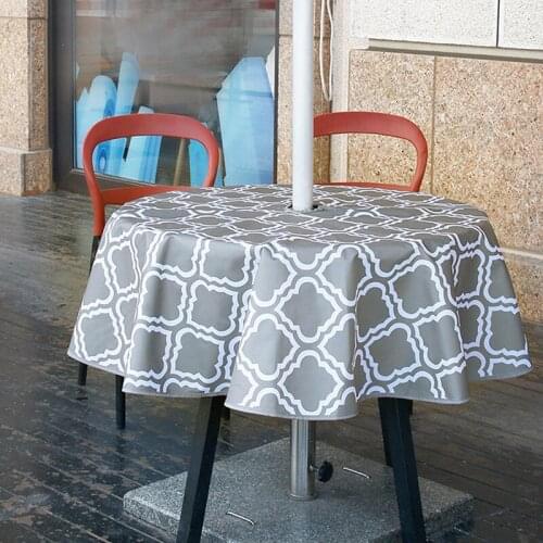 Tablecloth With Umbrella Hole Outdoor Waterproof 600D Oxford Zipper Table Cover For Outdoor Garden Restaurant Hotel Home Decor