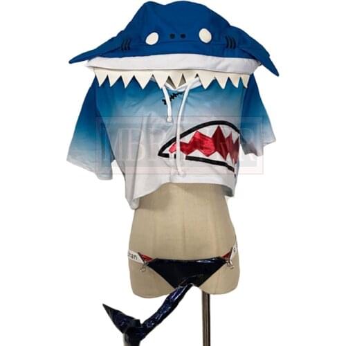 Youtube Vtuber Hololive Gawr Gura Shark Sexy Bikini Swimsuit Uniform Cosplay Costume Halloween Custom Made Any Size