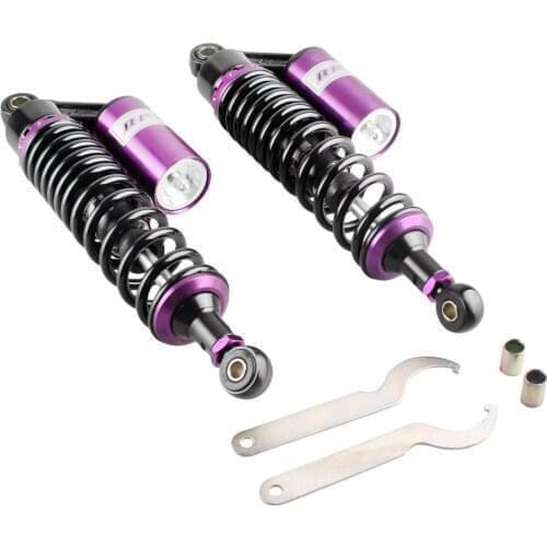 13.5" 340mm Pair Rear Air Shock Absorbers Black Purple For Honda Suzuki Yamaha Purple