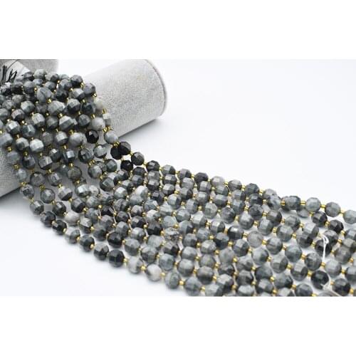 10mm AA Natural Faceted hawks eye irregular round Stone Beads For DIY necklace bracelet jewelry making 15 "free delivery