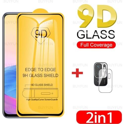 2in1 9D Scratch Resistant Tempered Glass For Xiaomi Redmi Note 10 5G screen protector for redmi note 10 9 pro note 8t lens film