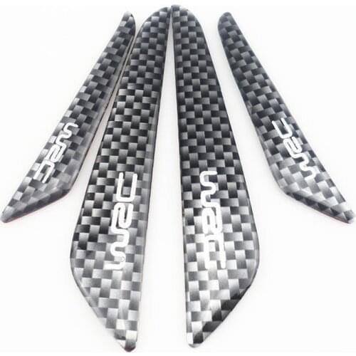4x carbon fiber door trim strip anti-scratch strip anti-collision strip for Peugeot 206 207 208 301 307 308 407 2008 3008