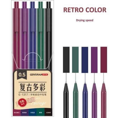 5 Colors Stationery School Office Writing Painting Luxury Roller Ball Ballpoint Cute Funny Gel Pens Bullet Journal
