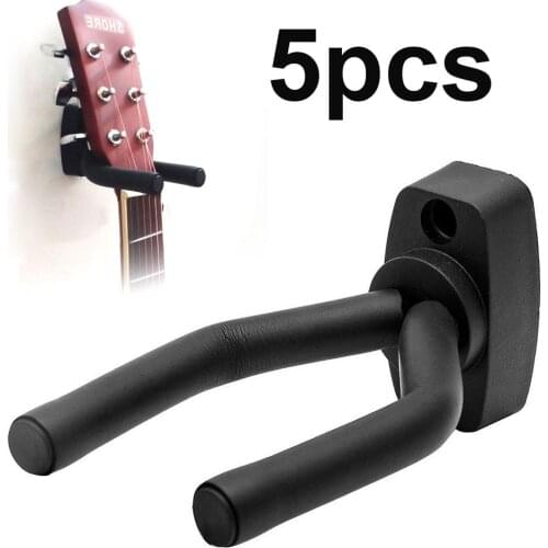 5pcs Adjustable Wall Mounted Guitar Ukulele Bass Banjo Display Hanger Bracket Hook Holder Keeper
