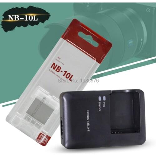 1pcs NB-10L NB10L NB 10L Battery For Canon PowerShot G1X G15 SX40HS SX50HS SX60HS With Digital Camera CB-2LCE charger