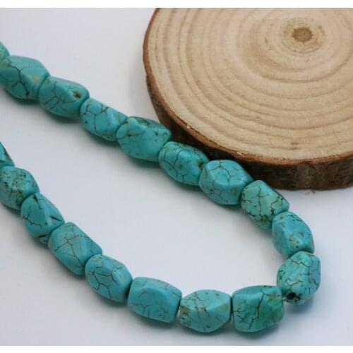 Ling column shape blue Turkey stone 6x9mm loose beads 15" 2 piece/lot DIY beautiful accessory women fit jewelry making