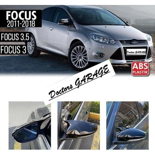 Bat Mirror Cover For Ford Focus 2011-2018 Piano Glossy Black Wing Case Covers Body Kit Rearview Auto Car Styling Accessory