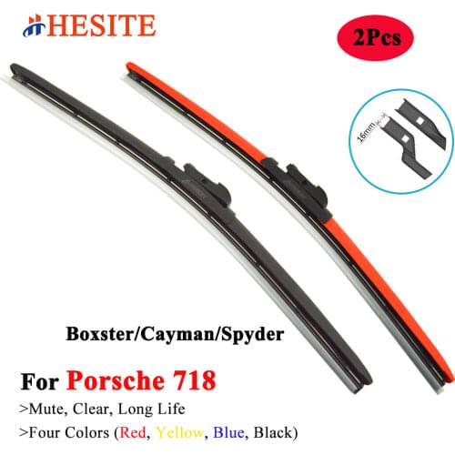 HESITE Hybrid Windscreen Wiper Blades For Porsche 718 Cayman GT4 RS T AWD Automatic Cargurus Coupe Accessories Black Blue Wipers