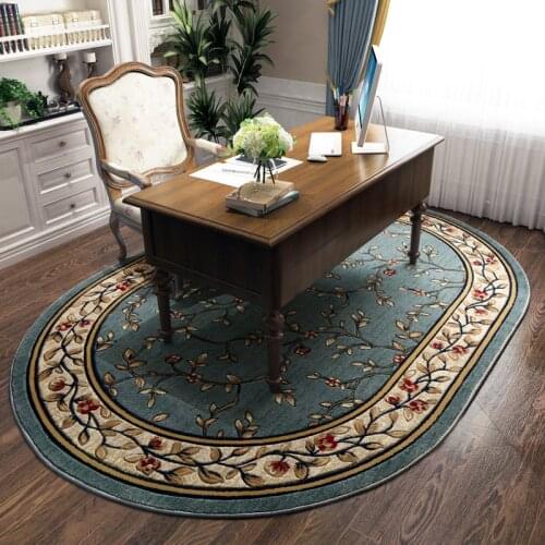 European Pastoral Style Oval Carpets For Living Room Home Large Floral Bedroom Carpet Floor Room Coffee Table Sofa Rug Study Mat