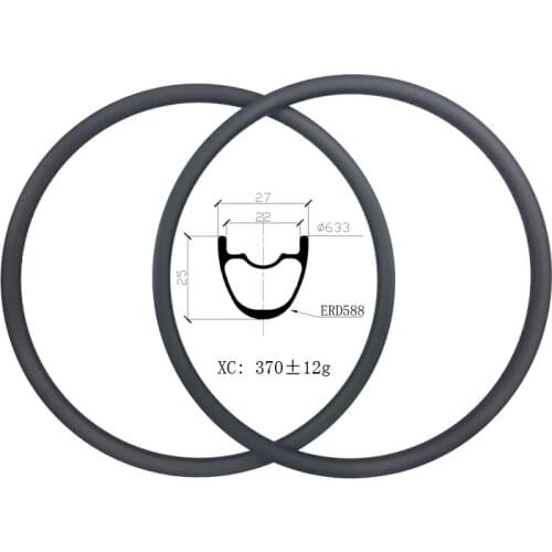 29er 27mm x 25mm MTB XC carbon rims tubeless hookless 24 holes 28 holes 32 holes UD 3K 12K cross country mountain bike rim