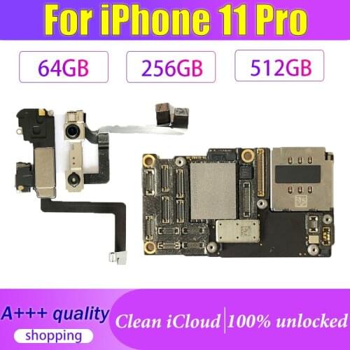 US Version Motherboard For iPhone 11 PRO Motherboard With Face ID For iPhone 11 Pro Unlocked Logic Board LTE 4G network