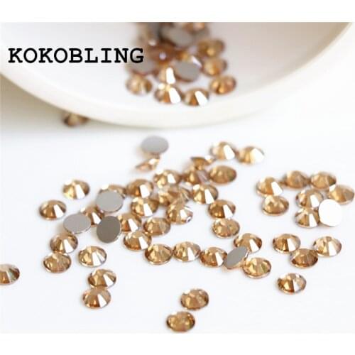 SS3-SS30 Crystal Golden Shadow Nail Art Rhinestone flatback Non Hot fix Glue on Rhinestones DIY nails Charms Decorations