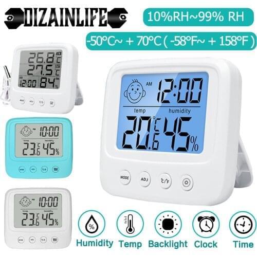 Indoor LCD Digital Temperature and Humidity Meter Backlight Electronic Thermometer Hygrometer Weather Station Room Thermo Meter