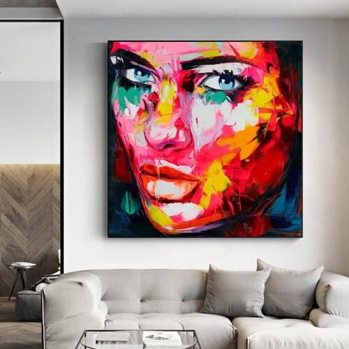 Creative Colorful Graffiti Wall Art Canvas Painting Woman Canvas Pictures Cuadro Pop Art Poster for Bedroom Decor
